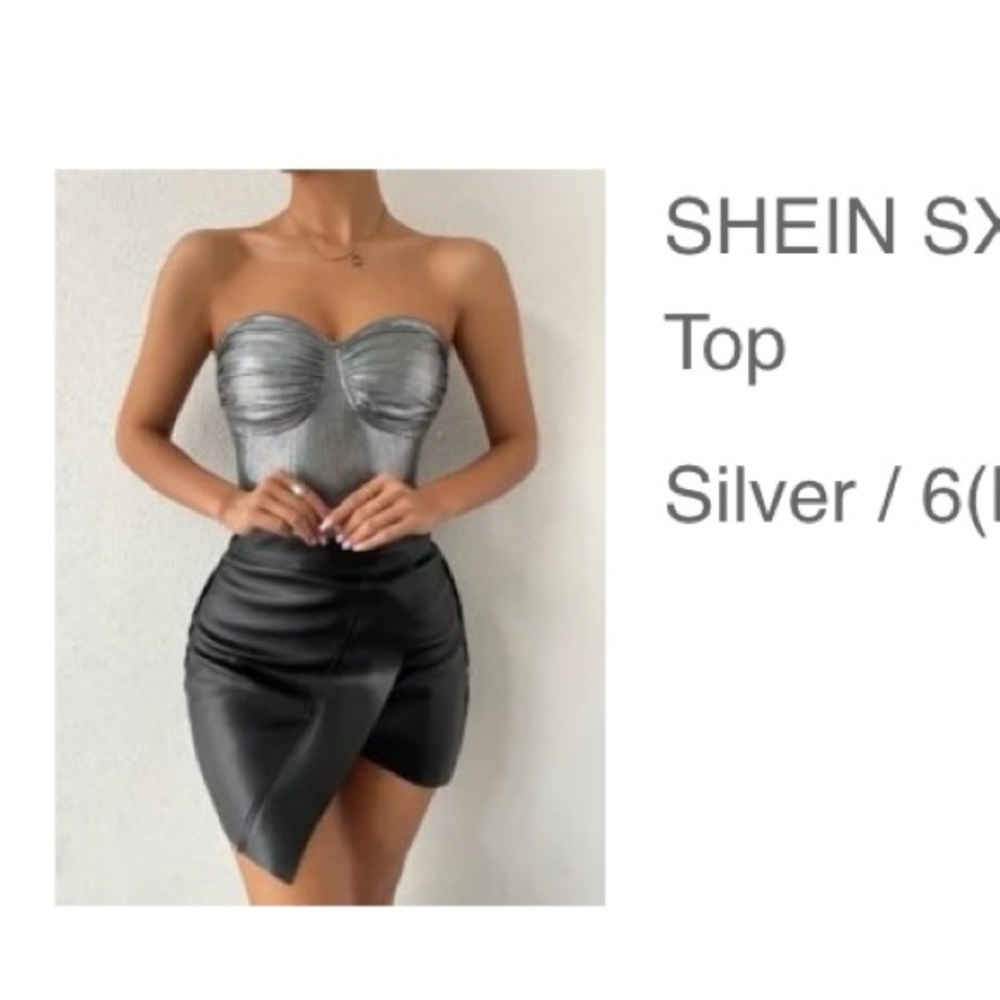 SHEIN SXY backless bustier metallic crop top size M